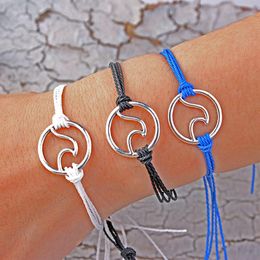 hippie friendship bracelets UK - BYSPT Pure Life Hippie boho beach Surf Bracelets handmade wave charms Friendship bracelet wax string Bracelets&Bangles280r
