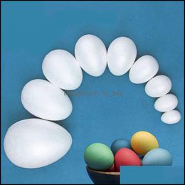 Christmas Decorations 15Pcs/10Cm-5Cm Modelling Polystyrene Styrofoam Foam Egg Ball White Craft Balls For Diy Christmas Party Decorati Dh6Lv