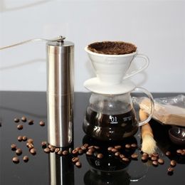 Manual Coffee Grinders Silver Grinder Mini Stainless Steel Hand Handmade Bean Mill Kitchen Grinding Making Tools 220830