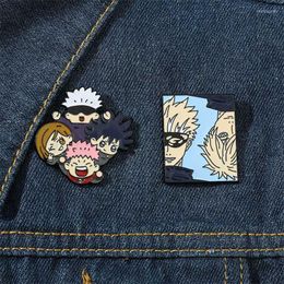 Brooches Anime Jujutsu Kaisen Enamel Pin Brooch Gojo Satoru Badge Backpack Bag Decoration Lapel Pins Jewellery Children's Birthday Gift