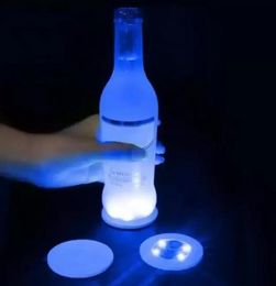 Mats Pads Blinking Glow LED Bottle Sticker Coaster Lights Flashing Cup Mat Battery Powered For Christmas Party Wedding Bar Vase Decoration Boutique FY5395 B0901