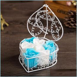 Other Festive Party Supplies Rose Soap Flower Petal With Iron Basket Valentine Heart Shape Roses Gift Box Wedding Birt Homeindustry Dhnhb