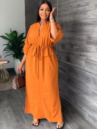 Casual Dresses Elegant African For Women 2022 Dashiki Autumn Winter Maxi Dress Ladies Traditional Clothing Fairy Dreaes