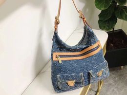 Evening Bags jean Denim Fashion Shoulder Bags Designer Handbags Luxury Lady Purse Large Shopping Bag Zipper Canvas Totes 2024