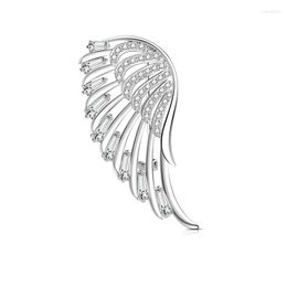 Brooches Blucome Exquisite Cubic Zircon Wing Shape For Women Girls Silver Colour Small Size Brooch Pins Corsage