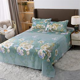 Sheets sets 3PC Bedding Sheet Home Textile Printing Color Flat Sheets Polyester Bed Sheet Bedding Linen For King Queen Size With Pillowcase2 220901