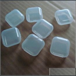 Storage Boxes Bins Transparent Plastic Square Case Mini Earplug With Er Storage Box Portable Home El 3.5X3.5X1.7Cm Boxes 0 08Yd G2 D Dhrow