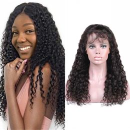 Kinky Curly 13x4 HD Lace Front Wigs 130% Pre Plucked Indian Human Hair African American Wig