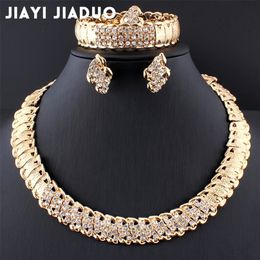 Other Jewellery Sets Jiayijiaduo African Wedding Dubai Gold Colour Romantic Design Necklace Drop 220831