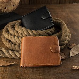 Wallets Original Japanese And Korean Version Of Leather Wallet Men's Short Youth Two-fold Soft Multi-function