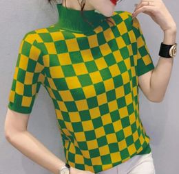 Women's Sweaters Knitting Ladies T-Shirt Loose Splicing Korean Version New Luxury Show Thin Fashion Elegant Top