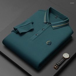 Men's Polos High End Luxury Embroidered Shirt Men's Long Sleeve Autumn Brand Lapel Top Cotton Fashion Korean Casual T-shirt