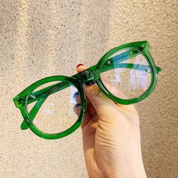 Sunglasses 2020 New Optical Glasses Oversized Cat Eye Glasses Frame Designer Rice Round Fashion Woman Transparent Green Eyewears Frame T220831