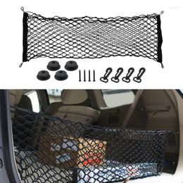 Car Organiser Double-layer Rear Trunk Mesh Stretchable Cargo Net Bag Storage Pocket Envelope Style