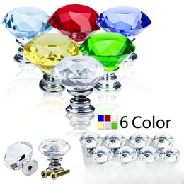 30mm Diamond Shape Design Crystal Cabinet Door Handles Wardrobe Handle Hardware Furniture fittings Glass Knobs Cupboard Pulls