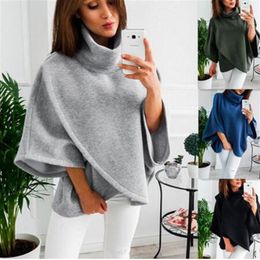 Hiver Nouvelles femmes Sweats ￠ capuche Fashion Coltlowing Casual Short Pullor Pullor Batwing Sweetshirt Dames Long Sleeve Crop Top260r
