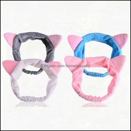 Party Favour Women Hair Accessories Cute Small Ears Comfortable Wash Face Bands Girls Bathe Holder Elastic Colorf Headbands Dh0693 T03 Dhgs1