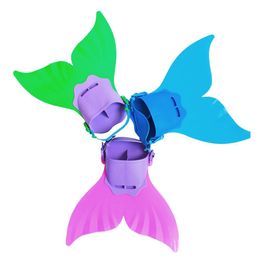 UPS Adjustable Mermaid Swim party Favour Fin Diving Monofin Swimming Foot Mono Fin Fish Tail SwimTraining For Kid Children Christmas Gifts