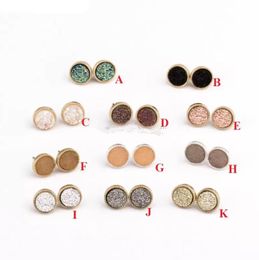Stud Druzy Drusy Earrings Gold Plated Mini Round Resin Stud Christmas Gift Drop Delivery 2021 Jewellery Dhseller2010 Dhnkb