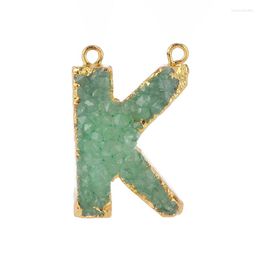 Pendant Necklaces Arrival 3 Pieces Gold Diy Jewellery Making Assorted Natural Stone Pendants Alphabet Charms Letter K Necklace