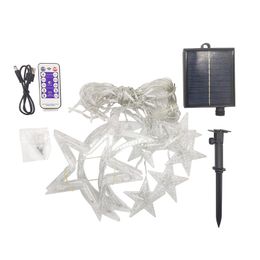 New Solar Garden Lights Smart Remote Control Solar Star Moon Light String Outdoor Waterproof Christmas Day Wedding Decoration