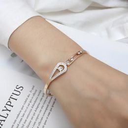 Bangle Arrival 316 Stainless Steel Rose Gold Bracelet For Women Crystals Gift Fashion Jewellery