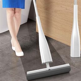 Floor Buffers Parts Eyliden Free Hand Washing Flat Mop with PVA Sponge Mop Heads 360 Degree Rotating Magic Mop For Household Kitchen Floors Cleaning 220901