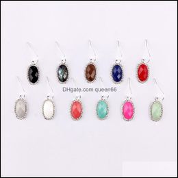 Charm Designer Faceted Acrylic Oval Charms Earrings For Women Small Resin Dangle Earring Boutique Jewellery Christmas Gifts Drop Deliver Dh9Kd