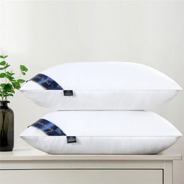 sleep machines UK - Pillow 100% Cotton Bedroom Bed Sleep Cervical Middlehigh Core Frosted Thickened Machine Wash Quilt Cover White 220901