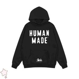 Men's Hoodies Sweatshirts 2022 Human Made Hooded Sweatshirts Simple Versatile Swimming Duck Print Men Women Pullover T220901