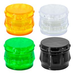 The latest 55x43mm Smoke grinder four -layer plastic round drum type many style choices support custom LOGO