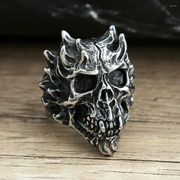 Cluster Rings High Quality Satan Devil Skull Gothic For Men Women 316L Stainless Steel Punk Motorcycl Jewellery Amulet Gifts Wholesale