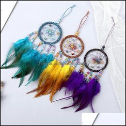 Arts And Crafts Manual Dreamcatcher Wind Chime Feather Bead Round Aeolian Bells Home Furnishing Decorative Trinkets Drea Homeindustry Dhhw1