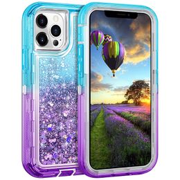 Fashion Gradient Quicksand Phone Cases for Iphone 15 14 13 12 11 Pro Max XsMax Xr Xs X 7 8 Plus Glitter Heavy Duty Shockproof Protective Phone Case