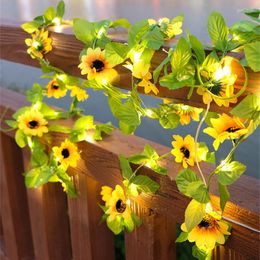 Strings 10m 5m Artificial Leaf Flower Led String Lights Garland Christmas Tree Decoration Outdoor Room Wedding Party Fairy Garden Decor