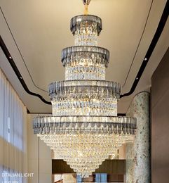 Designer European-style Duplex Villa Loft Pendant Lamps Crystal Chandelier High-end Hotel KTV Lobby Project Sales center Light