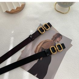 Belts Fashion High Quality Retro Women Genuine Leather Golden Oval Buckle Elegant Straps Dress Jeans Waistband 39002
