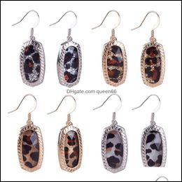 Charm Designer Faceted Glitter Leopard Oval Charms Earrings For Women Small Resin Dangle Earring Boutique Jewelry Christmas Gifts Dro Dhzkf