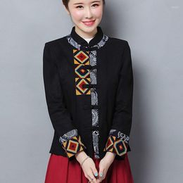 Ethnic Clothing Ladies Chinese Tops 2022 Top Women Spring Retro Oblique Shirt Qipao Cheongsam Style FF2911