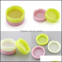 Ashtrays Sile Ashtray Circar Man Mti Colours Luminescence Ashtrays Home El Fluorescence White Yellow Ash Cup New Arrival 3Dsa L1 Drop Dhffv