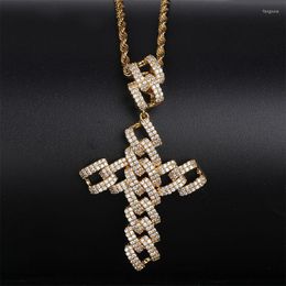 Pendant Necklaces Lucky Sonny Hip Hop Bling Necklace Jewellery Female Male Bijoux Fashion Crystal Zircon Cuban Cross Christmas Gift