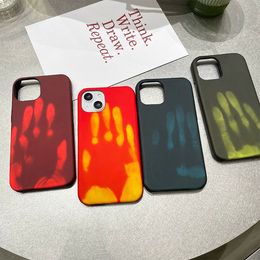 New Thermal Sensor phone Cases Funny Physical thermal discoloration for iPhone 14 13 12 pro max 7/7p 8/8pSoft Silicone Cover