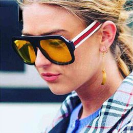 Sunglasses New Square Oversized Sunglasses Women Men Fashion Sun Glasses Lady Brand Designer Vintage Black Yellow Shades Gafas Oculos UV400 T220831