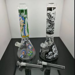 Smoking Pipe Travel Tobacco Hookahs European and American hot selling thickened printed cartoon glass water bottle