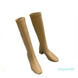 Stivali Martin a botte lunga nuovi stivali singoli primaverili e autunnali da donna nel 2022 tacchi alti versatili tacchi spessi lunghezza sottile al ginocchio