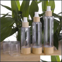 Storage Bottles Jars Empty Hand Sanitizer Bottles Plastic Pump Spray Bottle Bamboo Per Travel Clear Separate Bottling Fashion 7 4Zb Dh57Z