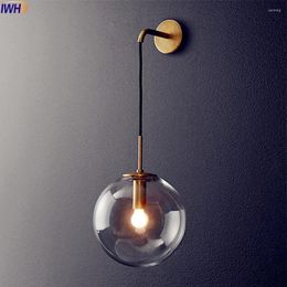 Wall Lamp Nordic Modern LED Glass Ball Bathroom Mirror Beside American Retro Light Sconce Wandlamp Aplique Murale