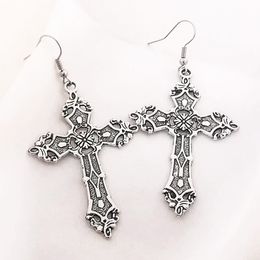 20pcs Cross charms Dangle Drop Earrings Necklace Women Baroque Goth Gothic Vintage Fashion Statement Metal Jewellery Accessories Big Long Party Gift