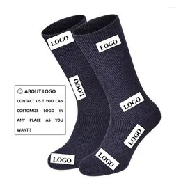 Men's Socks White Black Letter Logo Stripe Jacquard Quality Cotton Breathable Unisex Mens Custom