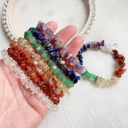 Strand 7 Chakras Crystal Bracelet Healing Reiki Ore Rock Natural Citrine Amethyst Gravel Stone Women Jewelry Pulseras